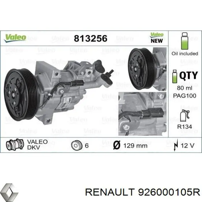 926000105R Renault (RVI) Sprężarka klimatyzacji