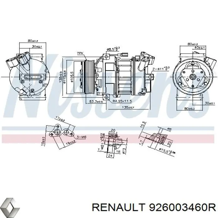 Sprężarka klimatyzacji Renault (RVI) 926003460R cena, od 311,66 USD