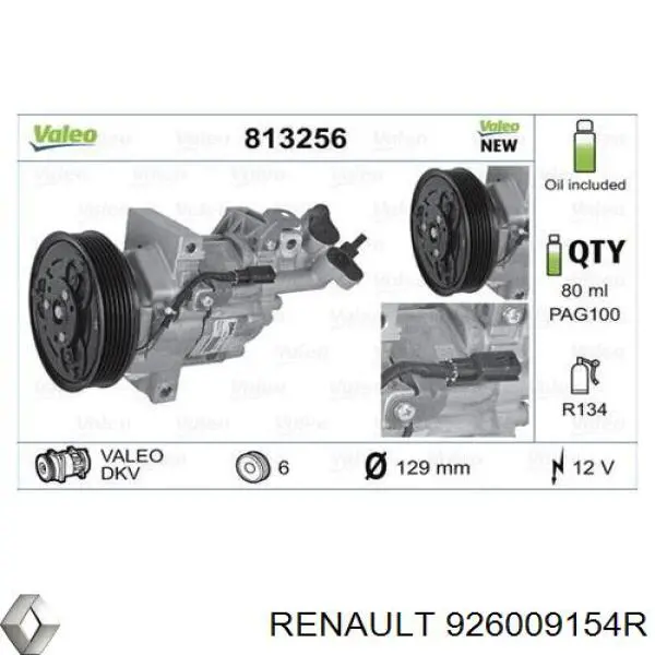 926009154R Renault (RVI) Sprężarka klimatyzacji