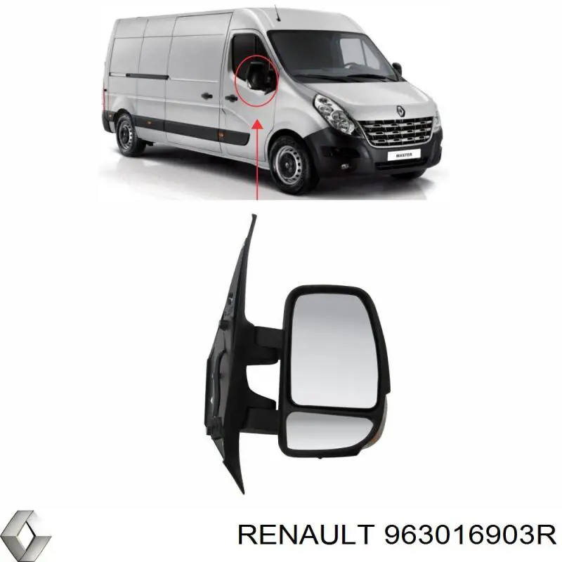 963016903R Renault (RVI) Lusterko wsteczne prawe
