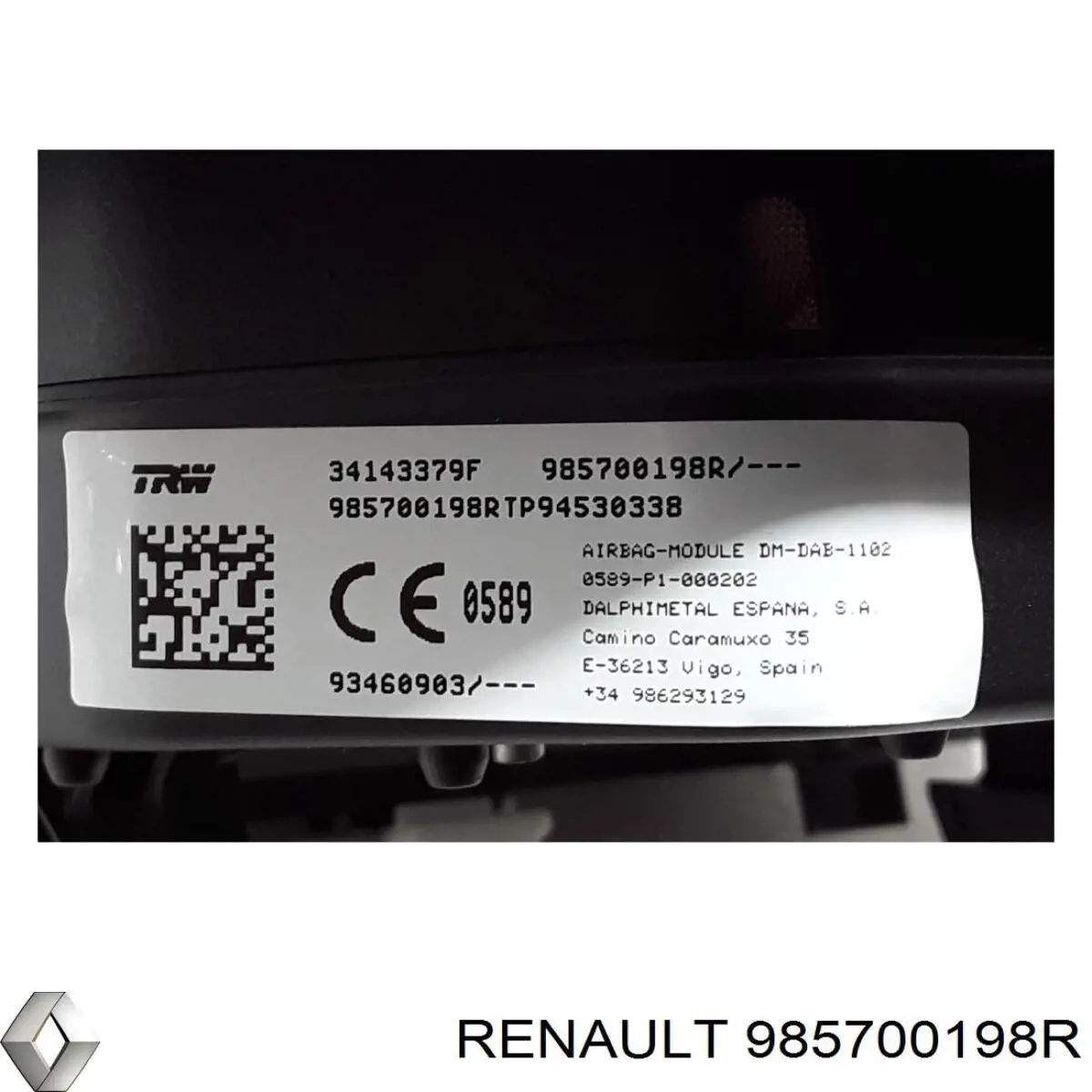 Poduszka powietrzna (Airbag) kierowcy Renault (RVI) 985700198R cena, od 284,33 USD