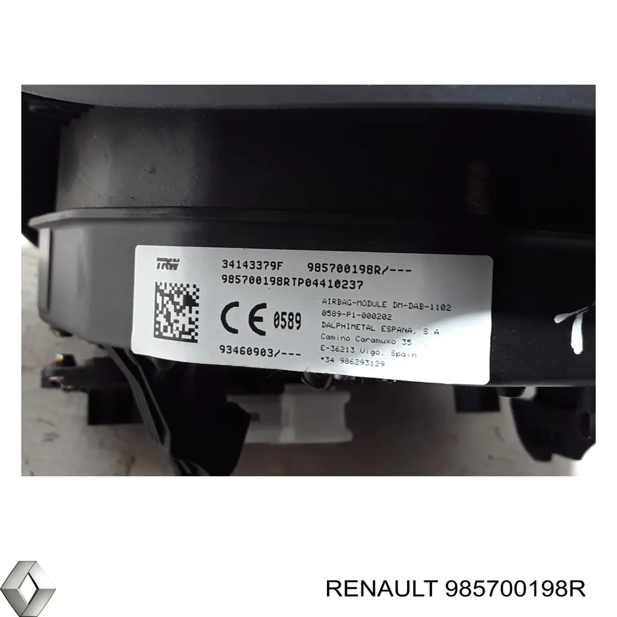 985700198R Renault (RVI) Poduszka powietrzna (Airbag) kierowcy