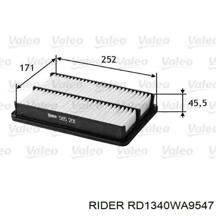 Filtr powietrza Rider RD1340WA9547 cena, od 9,40 USD