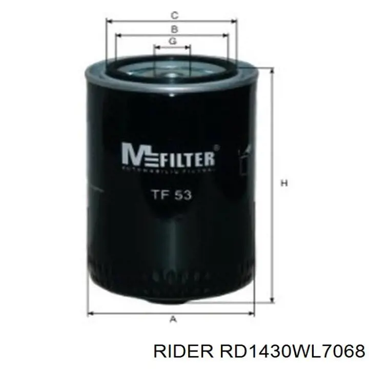 Do koszyka RD1430WL7068 Rider Filtr oleju