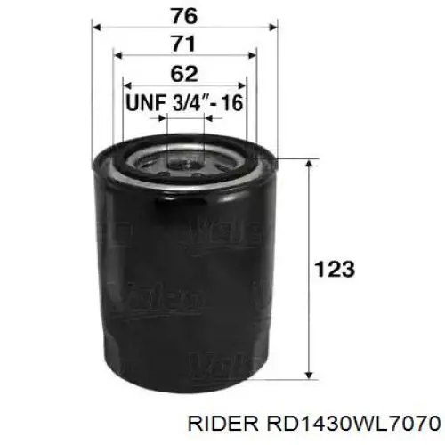 Do koszyka RD1430WL7070 Rider Filtr oleju