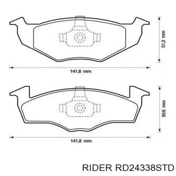 RD24338STD Rider Okładziny (klocki) do hamulców tarczowych tylne