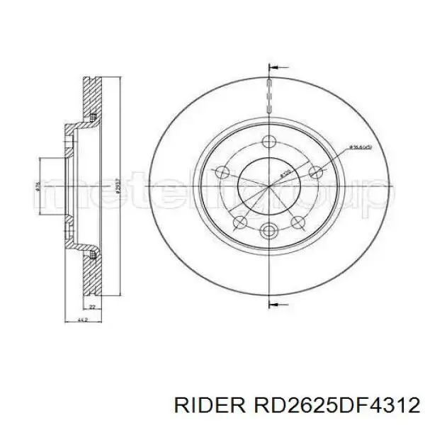 Tarcza hamulcowa tylna Rider RD2625DF4312