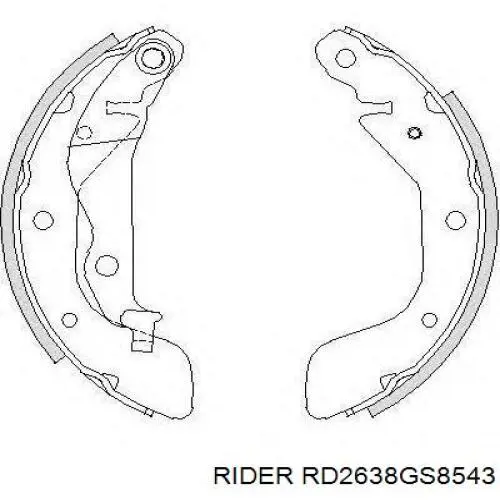 Klocki hamulcowe tylne bębnowe Rider RD2638GS8543 cena, od 20,80 USD