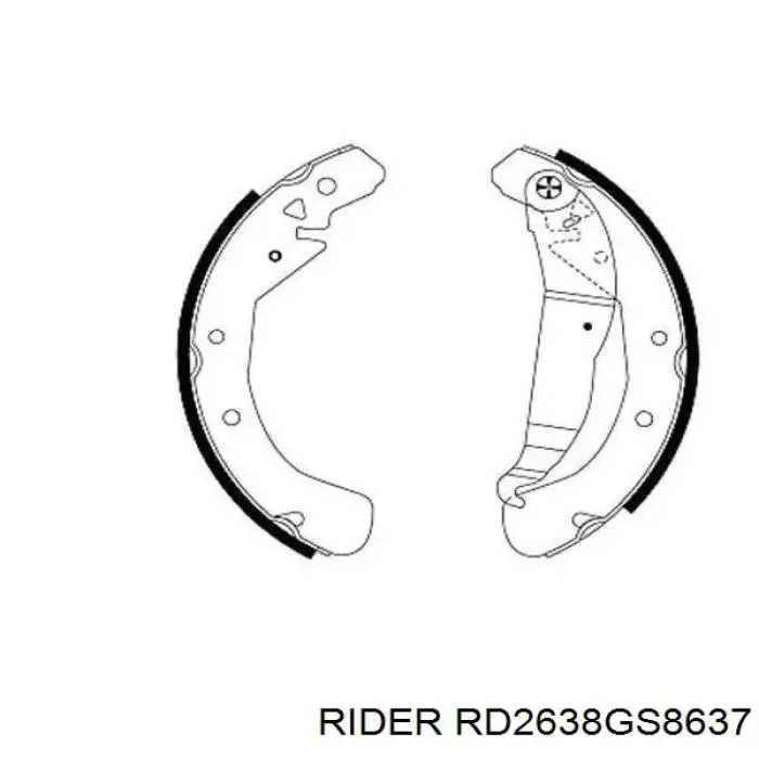 Klocki hamulcowe tylne bębnowe Rider RD2638GS8637 cena, od 26,56 USD