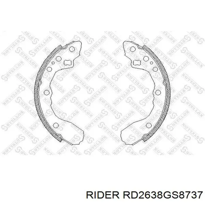 Klocki hamulcowe tylne bębnowe Rider RD2638GS8737 cena, od 25,98 USD