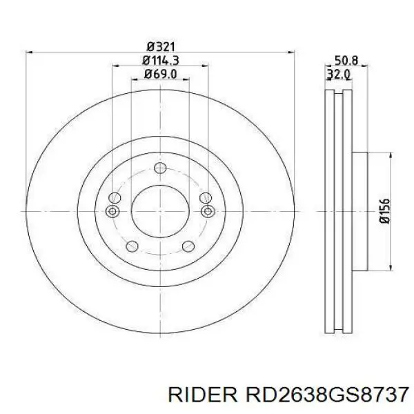 Klocki hamulcowe tylne bębnowe Rider RD2638GS8737