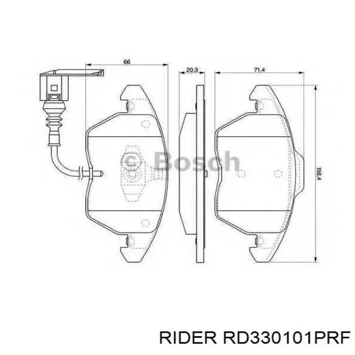 Klocki hamulcowe przednie tarczowe Rider RD330101PRF cena, od 30,77 USD