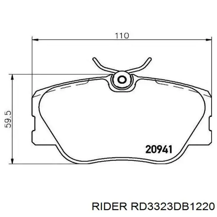 RD3323DB1220 Rider klocki hamulcowe przednie tarczowe