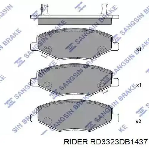 Klocki hamulcowe przednie tarczowe Rider RD3323DB1437 cena, od 21,50 USD