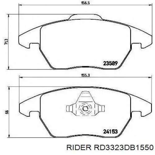 RD3323DB1550 Rider Klocki hamulcowe przednie tarczowe