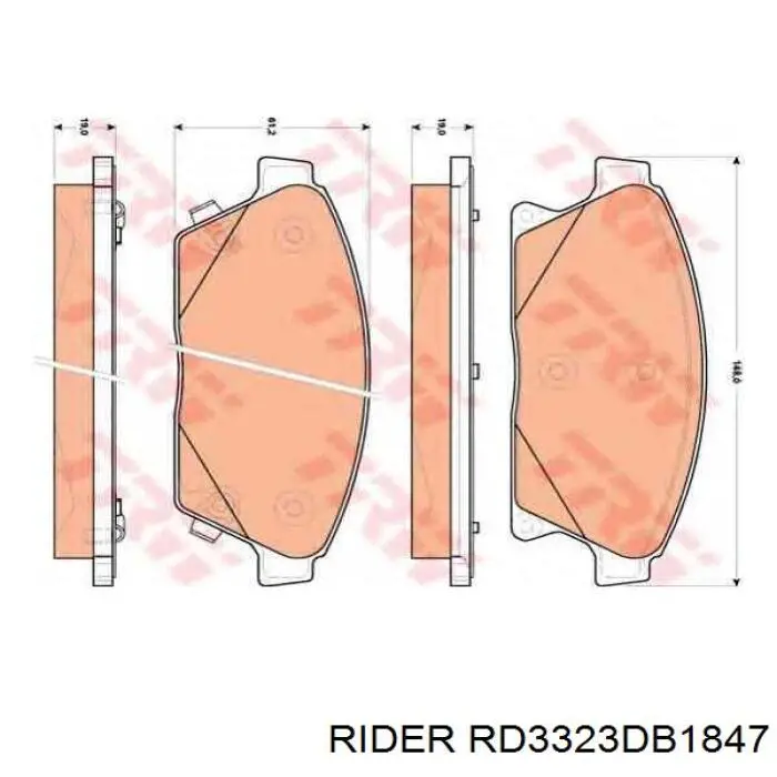 RD3323DB1847 Rider Klocki hamulcowe przednie tarczowe