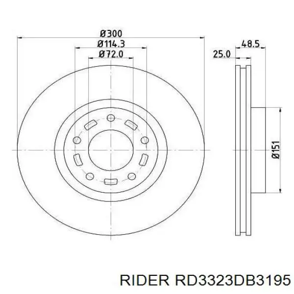 Klocki hamulcowe przednie tarczowe Rider RD3323DB3195 cena, od 14,63 USD