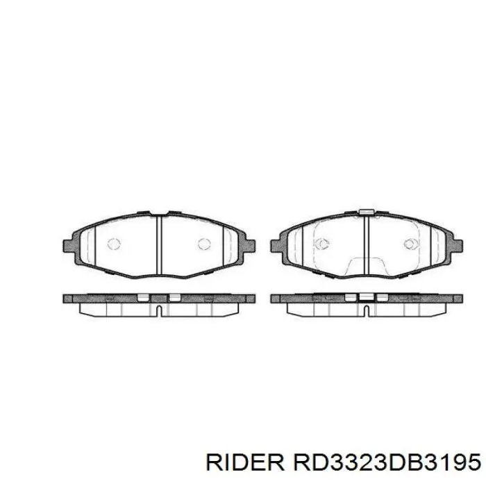 RD3323DB3195 Rider Klocki hamulcowe przednie tarczowe