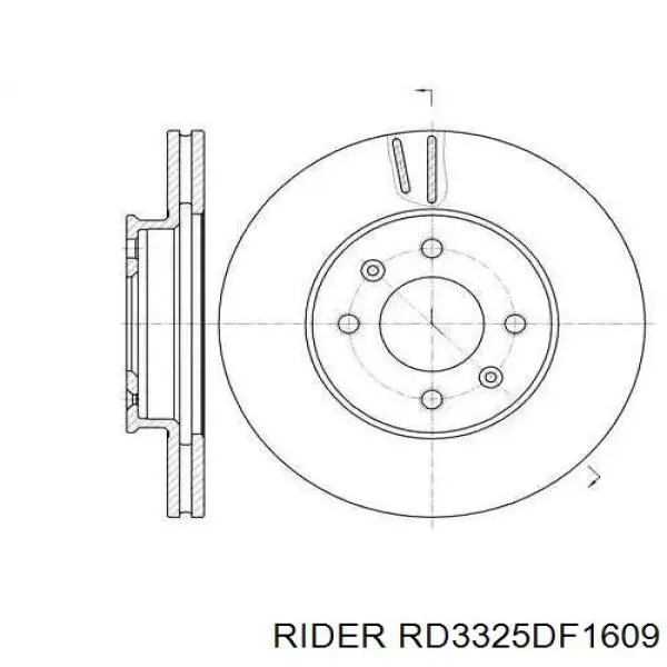 RD3325DF1609 Rider Tarcza hamulcowa przednia