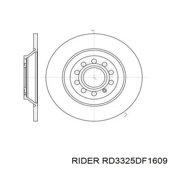 Tarcza hamulcowa przednia Rider RD3325DF1609