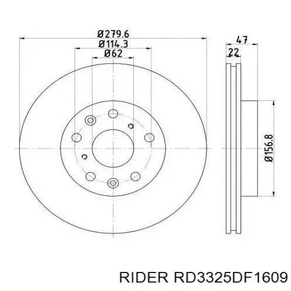 Tarcza hamulcowa przednia Rider RD3325DF1609 cena, od 26,84 USD