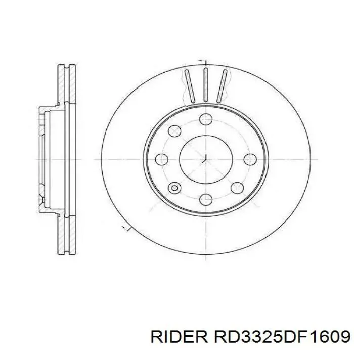 RD.3325.DF1609 Rider tarcza hamulcowa przednia