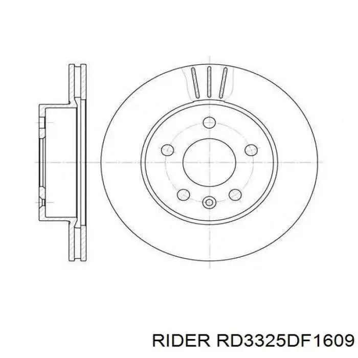 RD3325DF1609 Rider Tarcza hamulcowa przednia