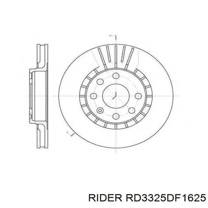 Do koszyka RD3325DF1625 Rider Tarcza hamulcowa przednia