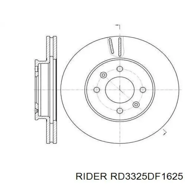 RD3325DF1625 Rider Tarcza hamulcowa przednia