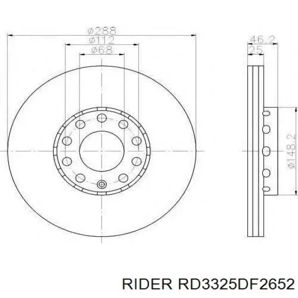 Tarcza hamulcowa przednia Rider RD3325DF2652