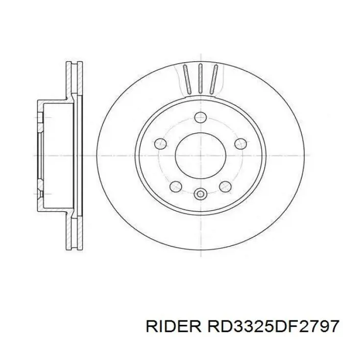 RD3325DF2797 Rider tarcza hamulcowa przednia