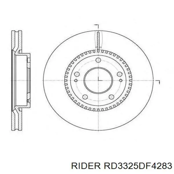 Tarcza hamulcowa przednia RD3325DF4283 Rider