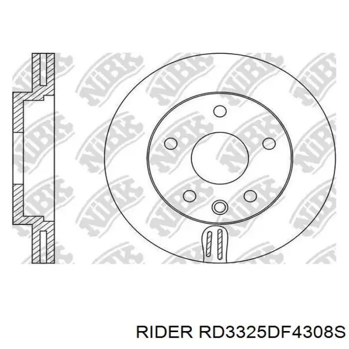Tarcza hamulcowa przednia Rider RD3325DF4308S cena, od 65,08 USD
