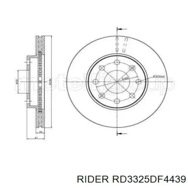 Tarcza hamulcowa przednia Rider RD3325DF4439 cena, od 67,22 USD