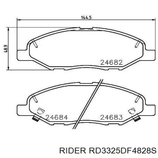 RD3325DF4828S Rider Tarcza hamulcowa przednia