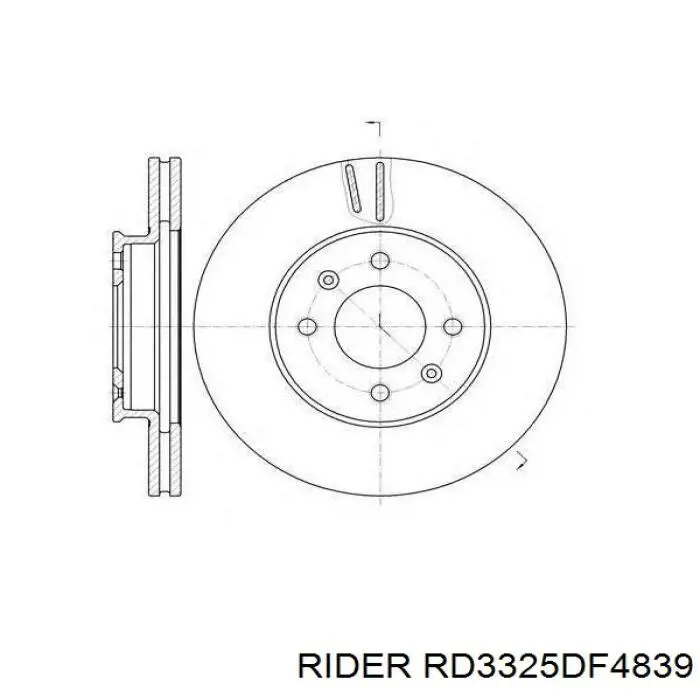 RD3325DF4839 Rider Tarcza hamulcowa przednia