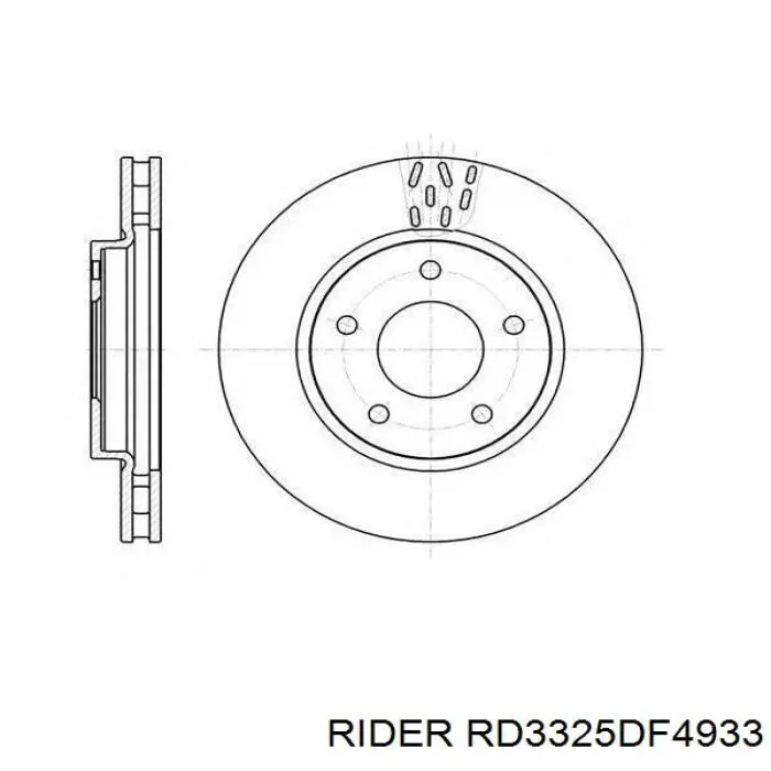 RD3325DF4933 Rider Tarcza hamulcowa przednia