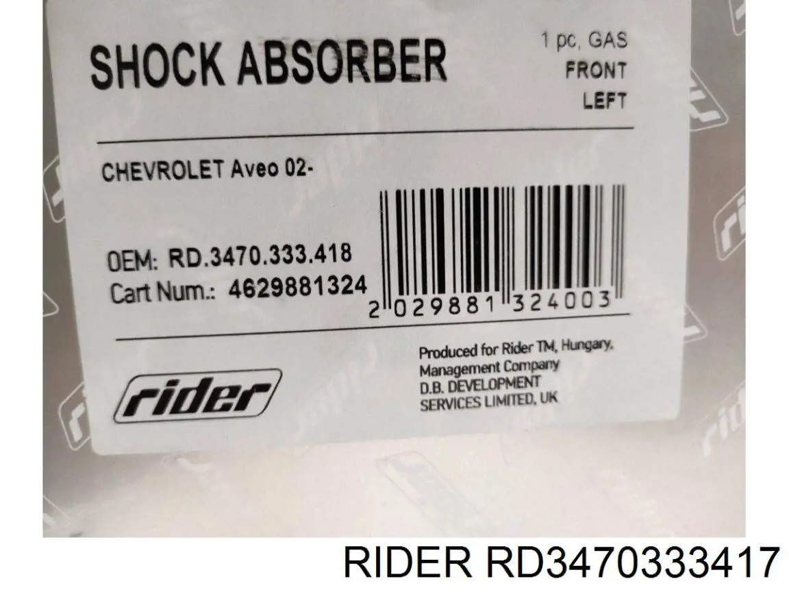 Amortyzator przedni prawy Rider RD3470333417 cena, od 84,69 USD