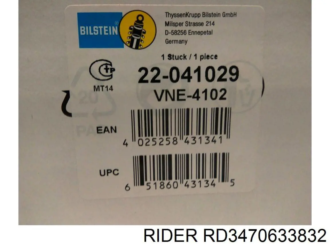 Amortyzator przedni Rider RD3470633832 cena, od 51,12 USD