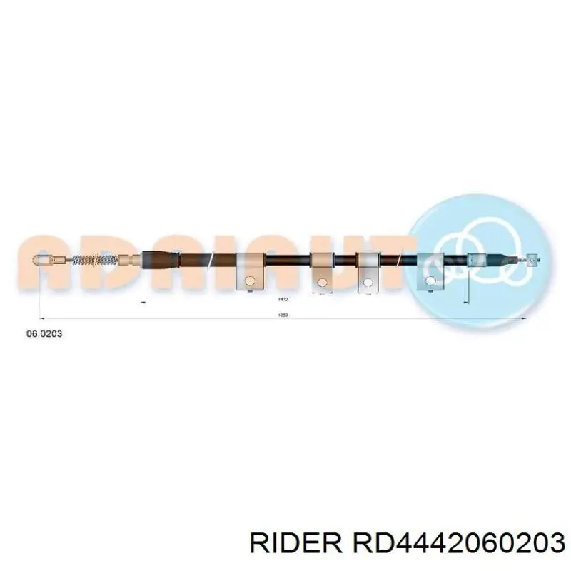Linka hamulca ręcznego tylna lewa Rider RD4442060203 cena, od 9,42 USD