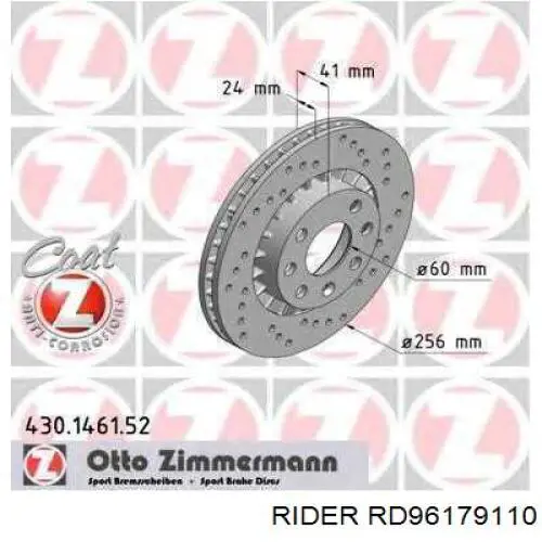 RD96179110 Rider Tarcza hamulcowa przednia