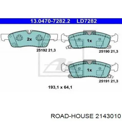 Klocki hamulcowe przednie tarczowe Road House 2143010 cena, od 43,42 USD