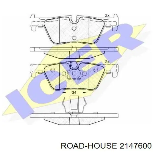 Okładziny (klocki) do hamulców tarczowych tylne Road House 2147600 cena, od 26,07 USD