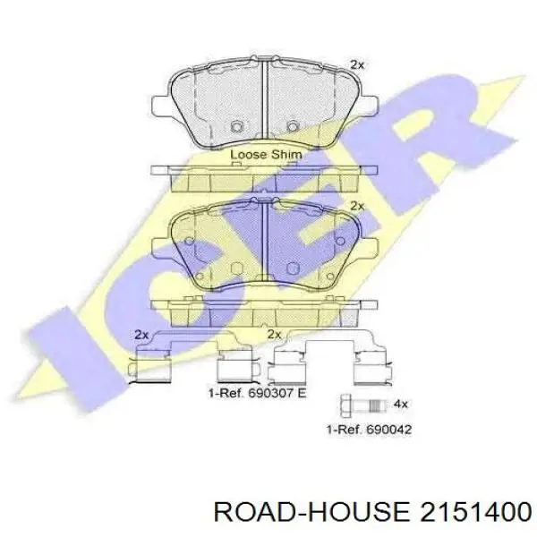 Klocki hamulcowe przednie tarczowe Road House 2151400 cena, od 26,54 USD