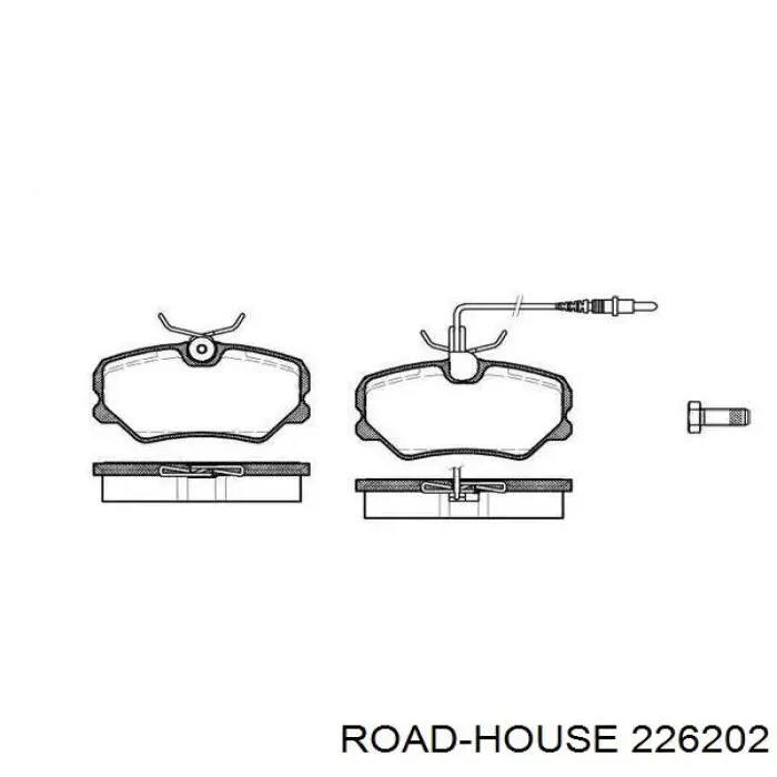 Klocki hamulcowe przednie tarczowe Road House 226202 cena, od 24,54 USD