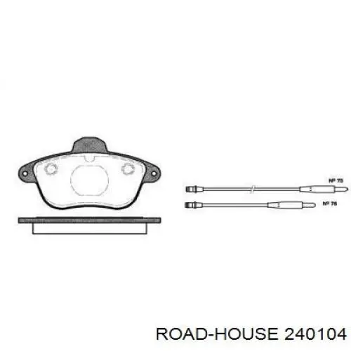 Klocki hamulcowe przednie tarczowe Road House 240104 cena, od 30,53 USD