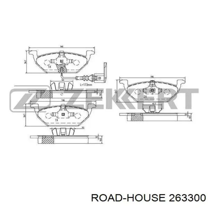 Do koszyka 263300 Road House Klocki hamulcowe przednie tarczowe