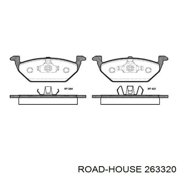 Klocki hamulcowe przednie tarczowe Road House 263320 cena, od 25,40 USD