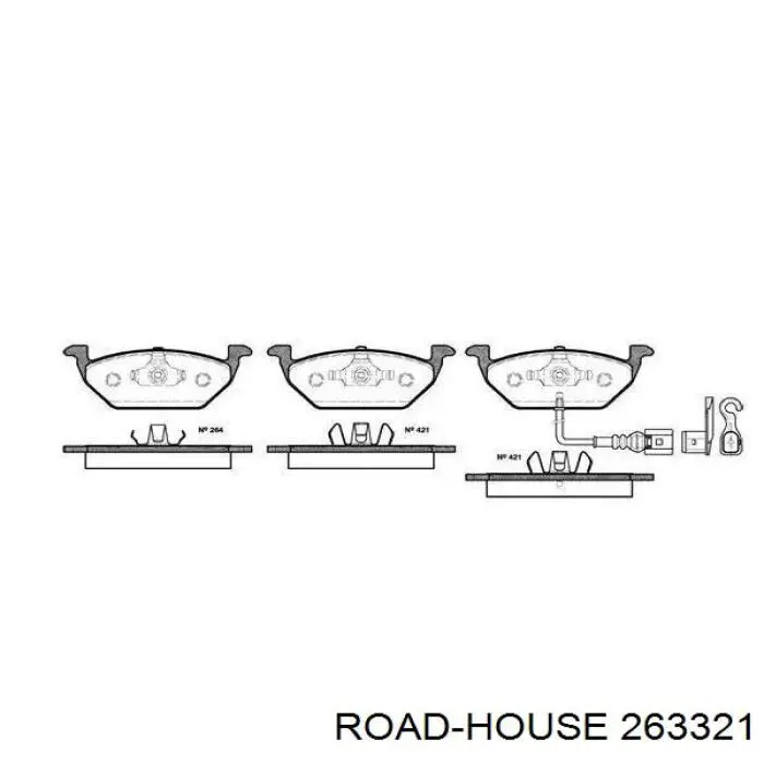 Klocki hamulcowe przednie tarczowe Road House 263321 cena, od 26,62 USD