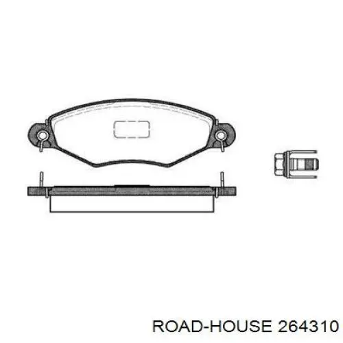 Klocki hamulcowe przednie tarczowe Road House 264310 cena, od 22,42 USD
